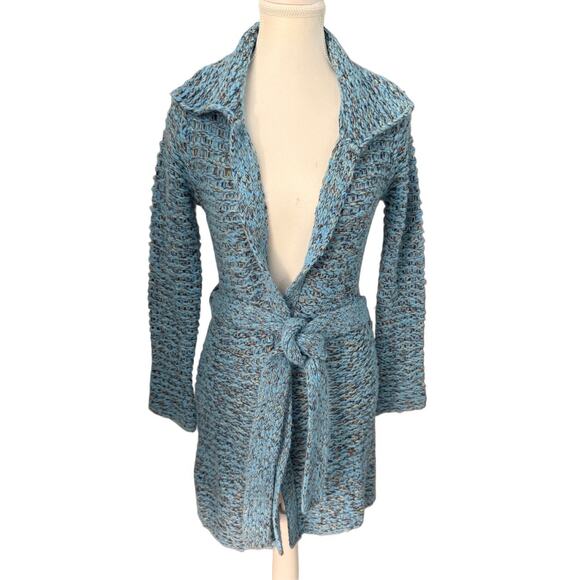 VTG Y2K 90s Charlotte Russe Chunky Flecked Knit Cardigan Duster Grunge Boho S - Picture 1 of 6